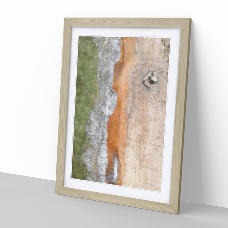 Aberdeen Beach in Scotland - Picture Frame Graphic Art, 36cm H x 27cm W x 2cm D, Oak Framed