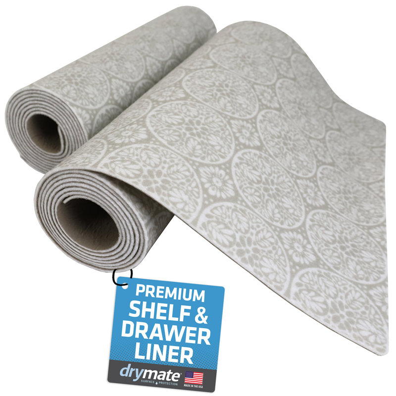 Doublure de tablette et de tiroir de qualité supérieure, tissu rembourré épais, absorbant, imperméable, antidérapant, non adhésif, doublures pour armoires de cuisine, armoires (brun clair global) (12 po x 59 po) (fabrication américaine)