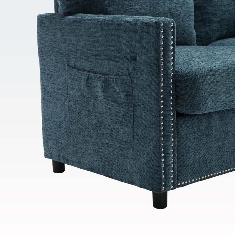 Causeuse 28,54 po Denira, Chenille vert menthe