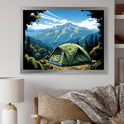 «Camping In Forest Retreat 2» - Art mural de voyage en camping