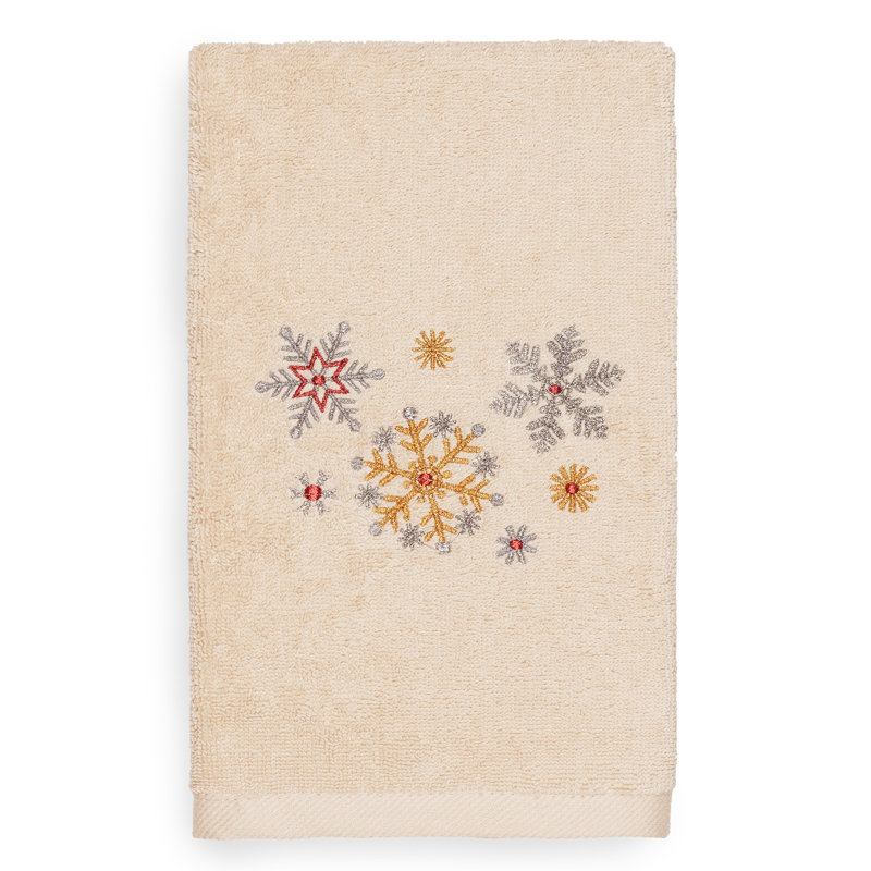 Essuie-mains de Noël brodé 100% coton turc, Sable