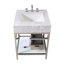 Meuble-lavabo de 24 po en marbre de Carrare naturel avec lavabo, structure en acier inoxydable argenté et tablette en verre-1572645743-1556390636