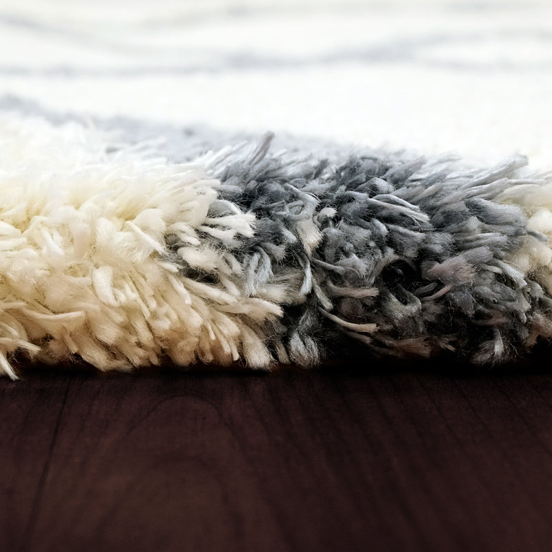 Tapis ivoire / bleu Carrasquillo, Rectangle 7 pi 10 po x 10 pi 10 po