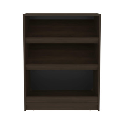 Étagère à chaussures ouverte à 3 niveaux pour panneaux de particules, convenant à la chambre à coucher, présentant des livres, des objets décoratifs ou quotidiens, hauteur de 36,05 po, largeur de 14,4 po, profondeur de 28,24 po avec rangement, idéale pour la chambre à coucher, les articles