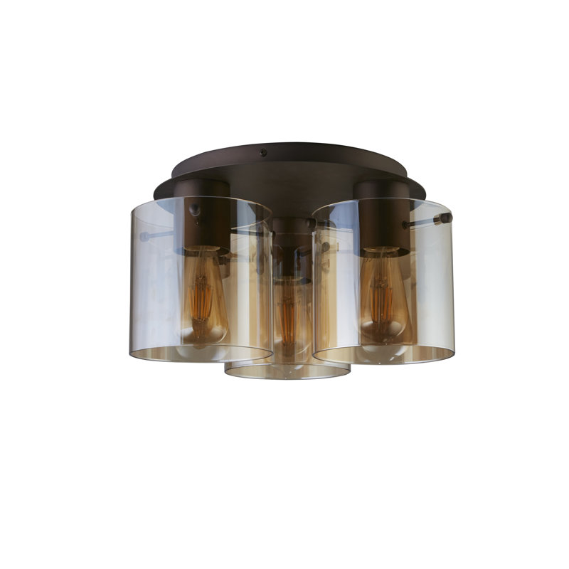 Tiburon Glass Flush Mount, Walnut