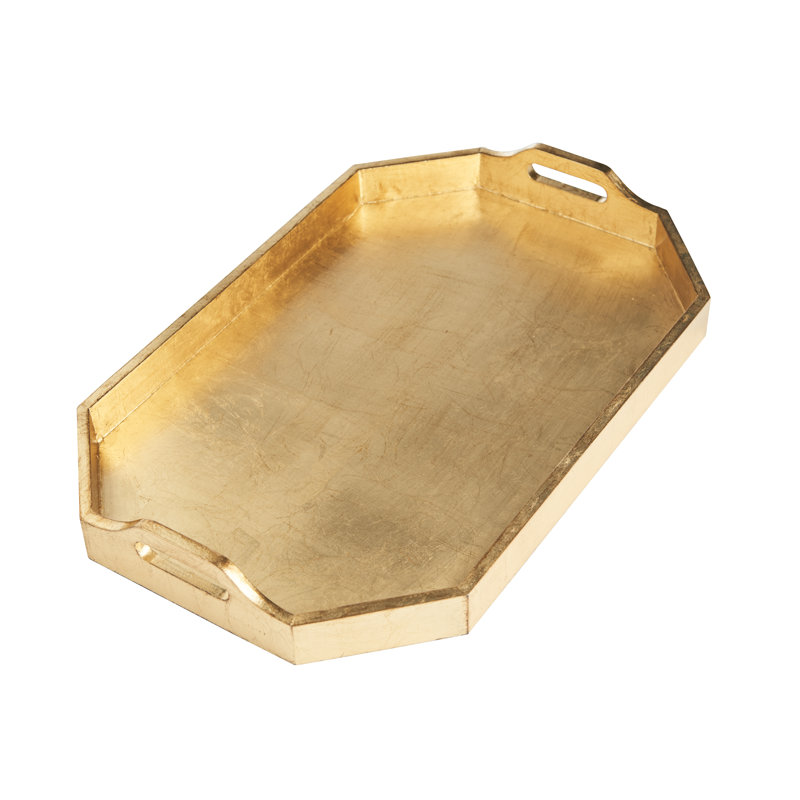 Plateau rectangulaire, grand, Doré