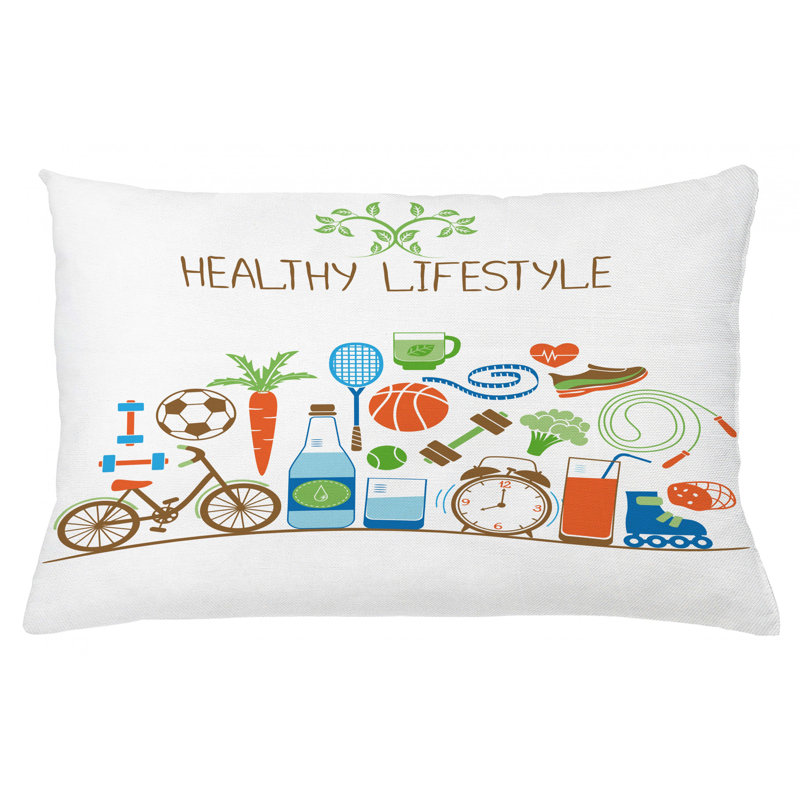 Housse de coussin lombaire intérieur/extérieur fitness, 16 po x 26 po