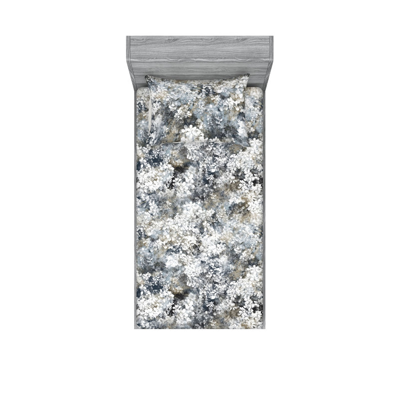Drap-housse et taie décorative Ambesonne, Ensemble de draps pour lit simple avec 1 taie d'or