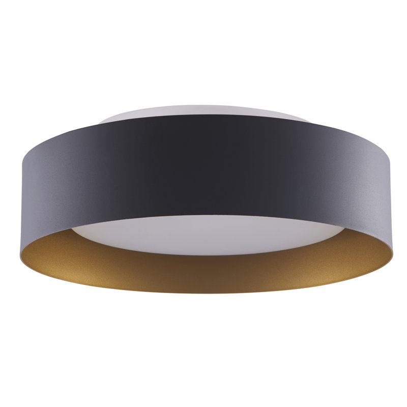 Plafonnier encastré 3 lumières 15,75 po Arbedella, Noir / or