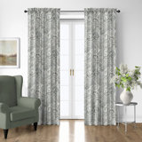 Paisley Seafoam Cotton Rod Pocket Drapery Panel Set of 2