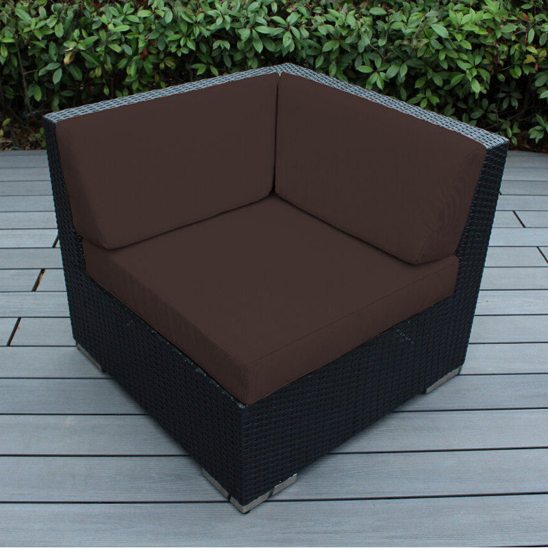 Chaise de patio avec coussins Billyjo, Sunbrella Ara, Noir