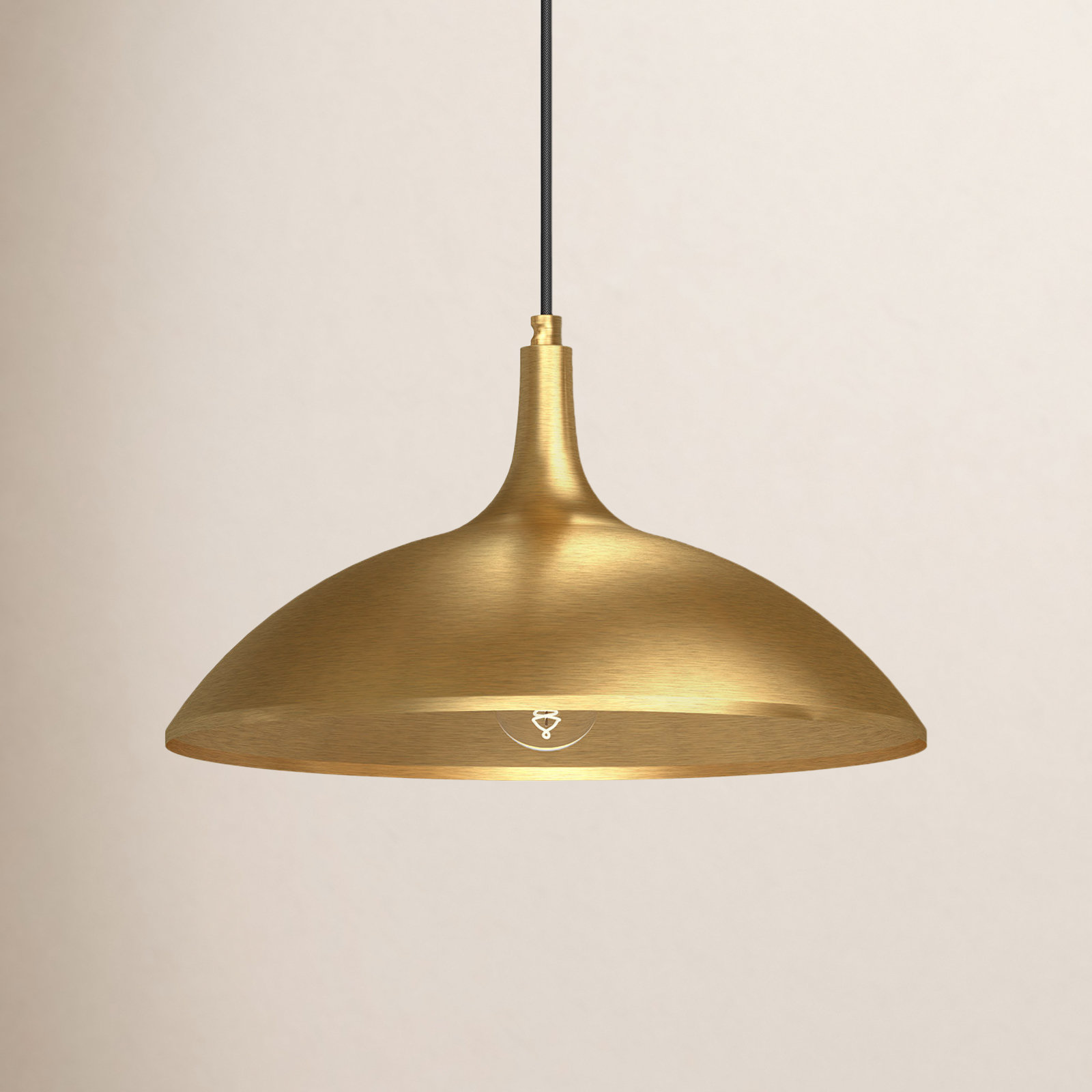 Tabitha Single Light Metal Dimmable Pendant, Brushed Gold