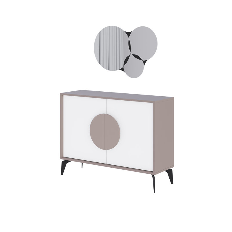Crystie 82cm Sideboard, Light Mocha/White