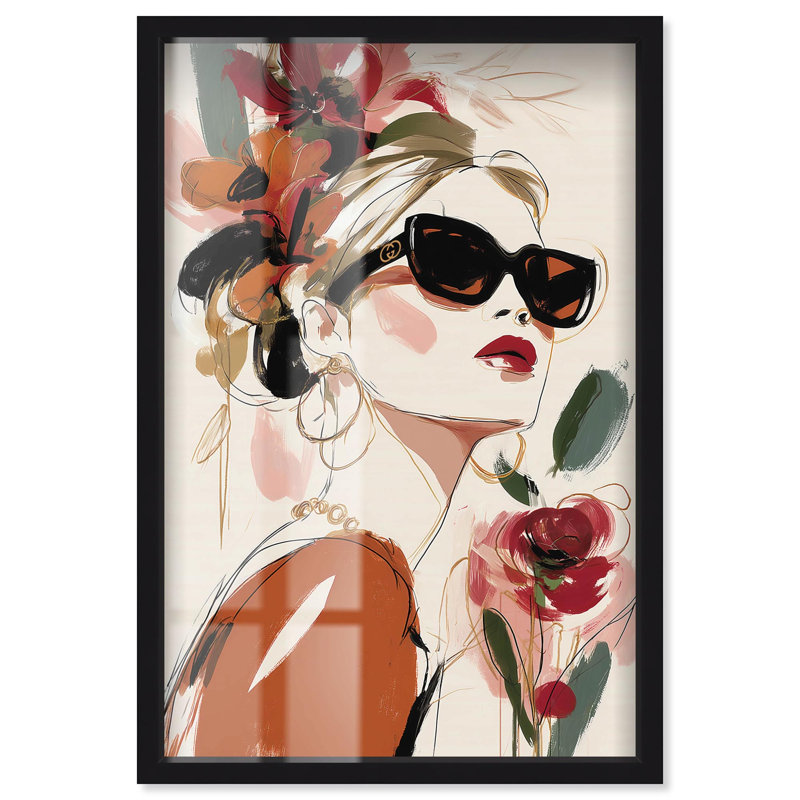 Décoration murale Stare Off Shadowbox Print Glam par Art Remedy, cadre noir, 11 x 16, Structure noire, H 16 po x l 11 po