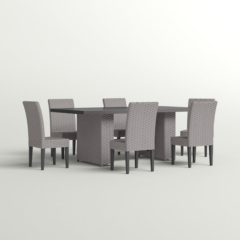 Millbury 6 - Person Wicker Patio Dining Set with Rectangular Table