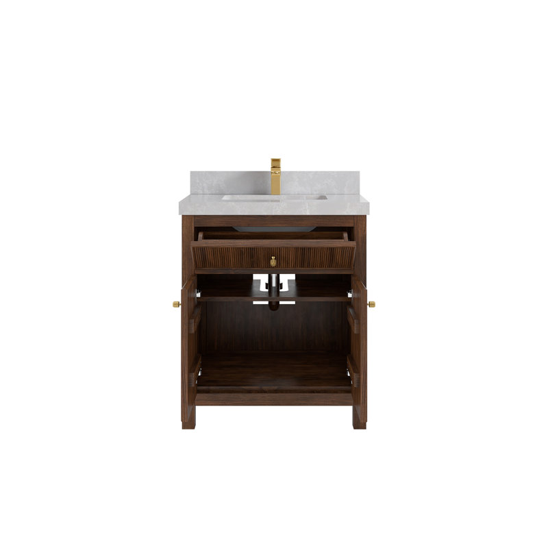 Teck 30 po Sonoma X P 22 po D Meuble-lavabo simple, Gris perle
