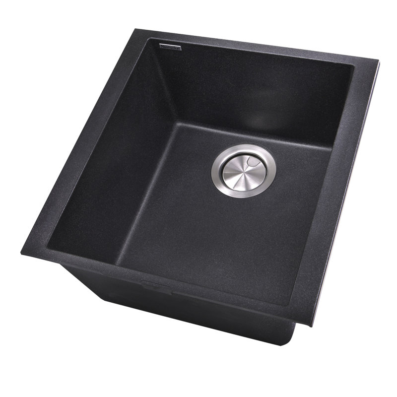 Plymouth 17'' L Single Basin Kitchen Sink, Black