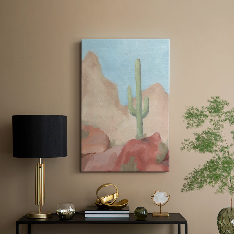 Sunny Saguaro III - Cavas enveloppés de galerie, H 18 po x l 12 po