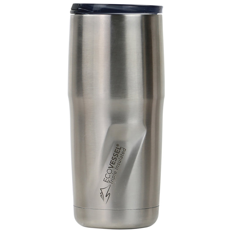 EcoVessel Vacuum Insulated Stainless Steel Travel Mug, Silver