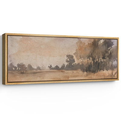 Abstract Landscape Artwork, Neutral Country Farmhouse Wall Pictures, Giclee Canvas Digital Print Extra Large Framed Wall Art