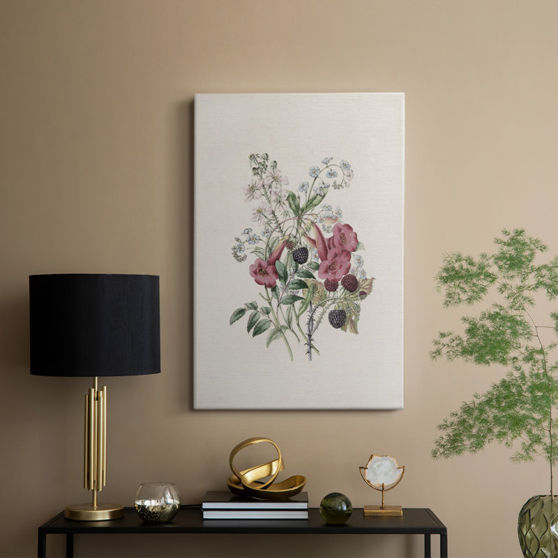 Imprimé floral rétro CXCVI - galerie enveloppée Cavas, H 27 po x l 18 po