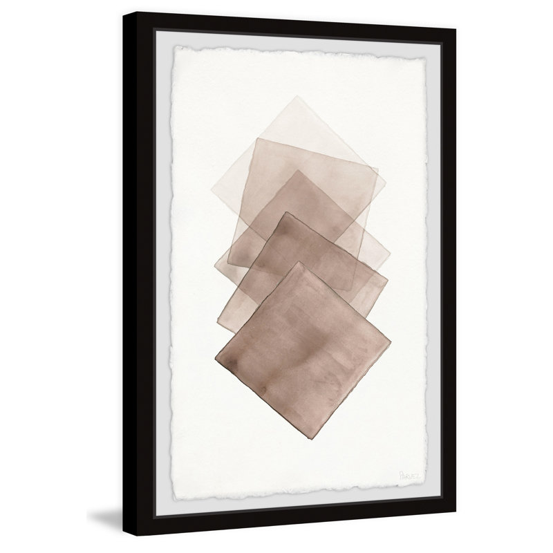 «Five Brown Squares», reproduction encadrée, H 45 po x l 30 po x P 1,5 po