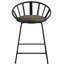 De 2 chaises de salle à manger à hauteur de comptoir - brun et noir, base traîneau, cuir synthétique confortable, chaise d'appoint à dossier ventilé (2 pièces), conception ergonomique en métal