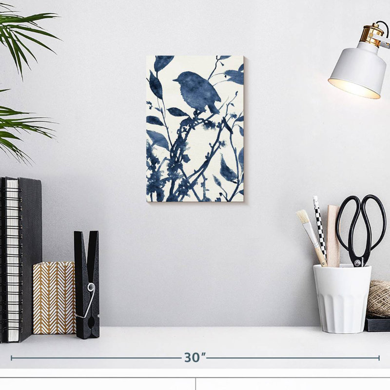 Silhouette d'oiseau bleu Brampt II, H 12 po x l 8 po