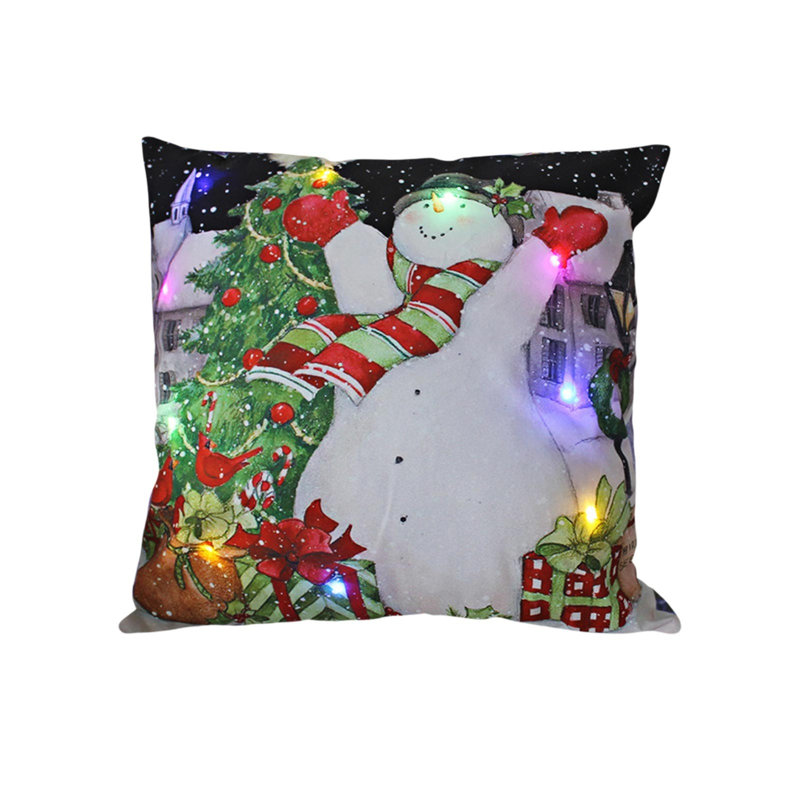 Christmas LED Pillows Holiday Gifts LED Pillows That Can Flash Or Stay On Two Mode Switching  Printed Sofa Pillows Cushions Pillowcases