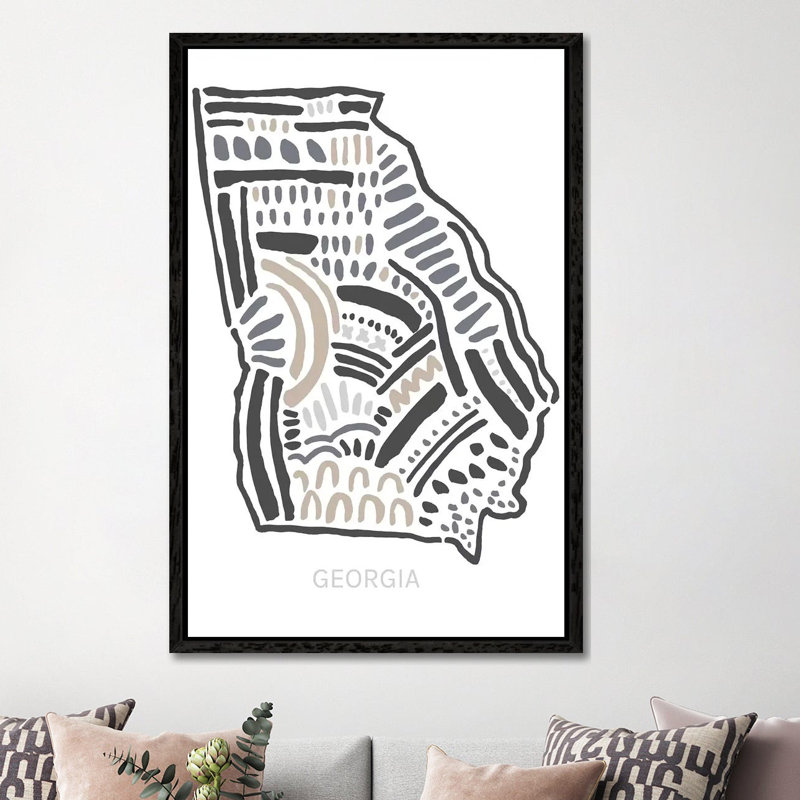 Georgia - Print on Canvas, 66.04 cm H x 45.72 cm W, Black Framed