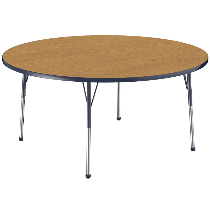 Table ronde à hauteur réglable, Gris / noir, H 24 po x L 60 po x l 60 po, Standard Ball Glide