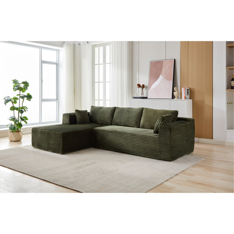 Canapé 69,56 po, Green Corduroy