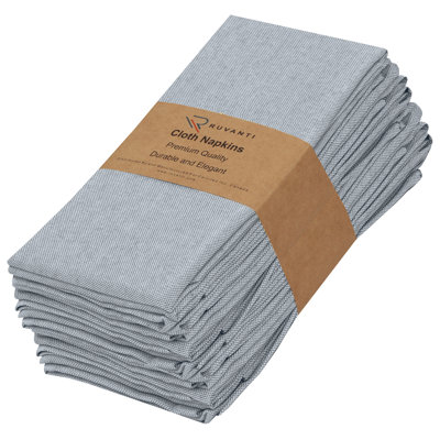 Poly Cotton Square Cloth Napkins Chambray Fabric