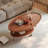 Solid wood coffee table with retro design