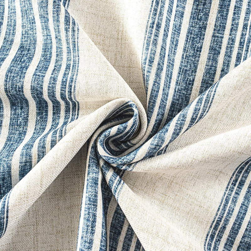 Rideau occultant en lin à double couche Chris , Bleu marine jean, L 39 po x L 55 po