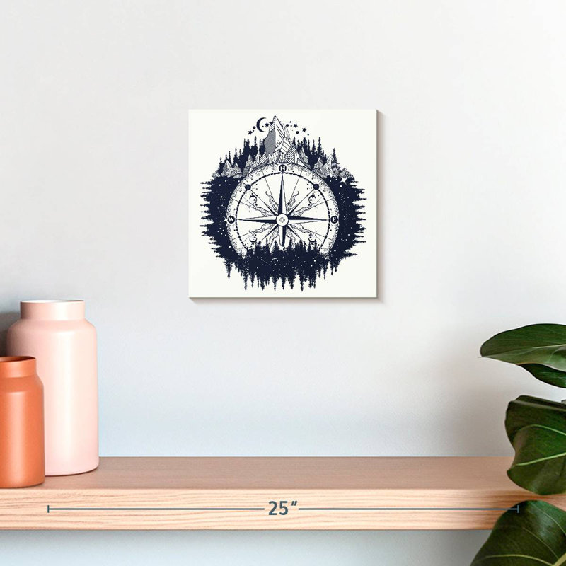 Senne Mountain Forest Compass, 10" H x 10" W