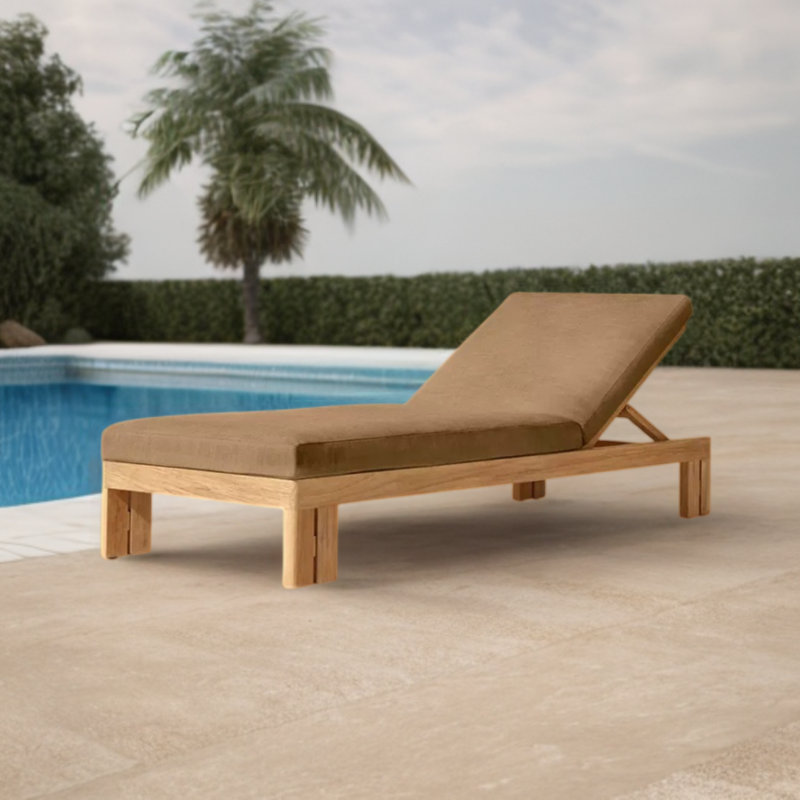 Chaise longue d'extérieur en teck pour l'extérieur