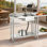 Évier utilitaire en acier inoxydable, évier de cuisine à cuve simple autoportant avec robinet, 39,4 x 19,7 x 37 po, lavabo gauche avec tuyau d'eau chaude et froide pour le garage, le restaurant, la buanderie