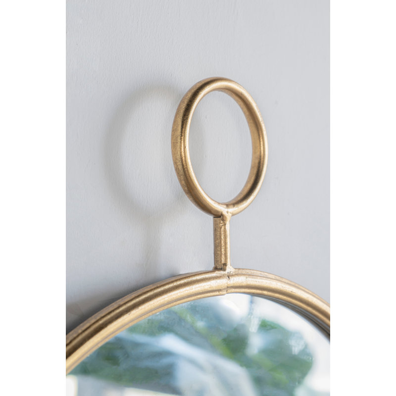 Miroir mural 26 "x 32" avec cadre en métal doré
