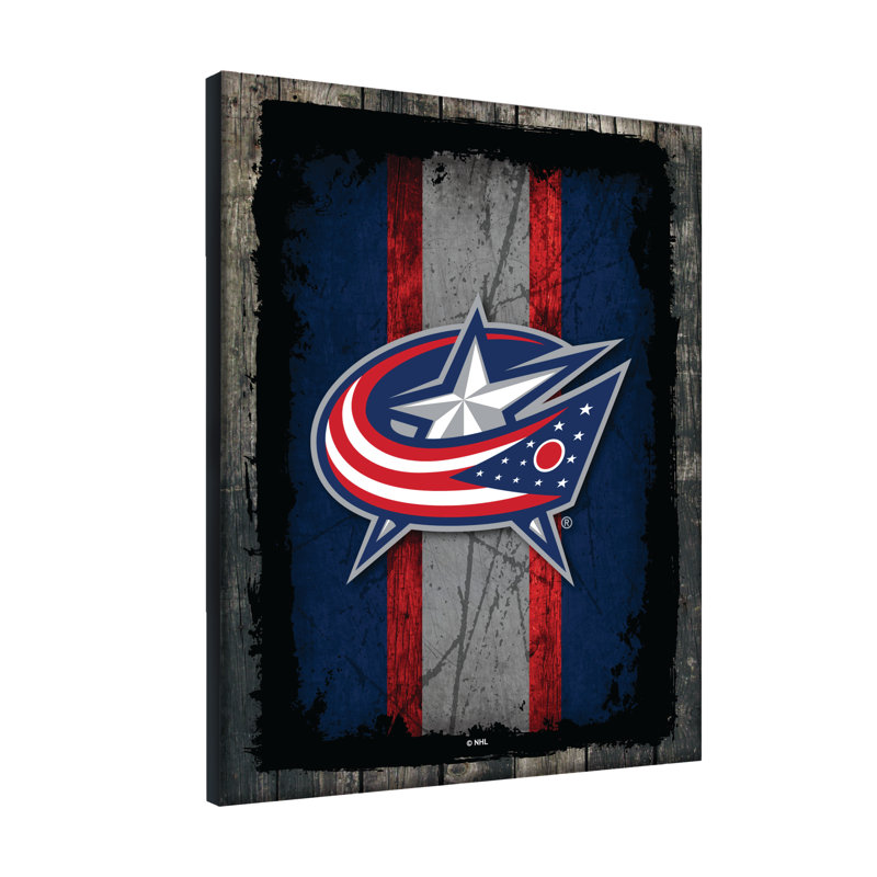 Art sur toile NHL Logo, Blue Jackets de Columbus, H 20 po x l 15 po x P 1 po