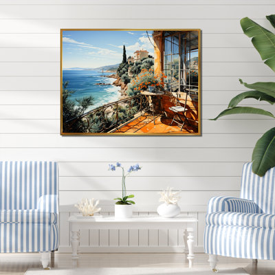 French Riviera Beach Reflections - Coastal Windows Wall Art