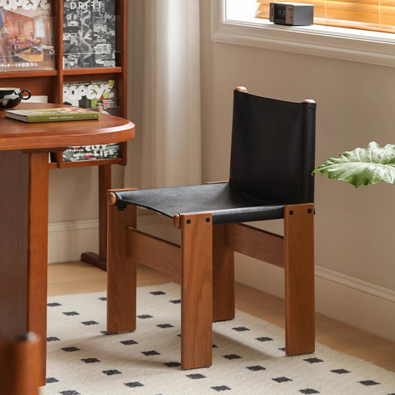 Chaise d'appoint à dossier solide (ensemble de 2), Brown