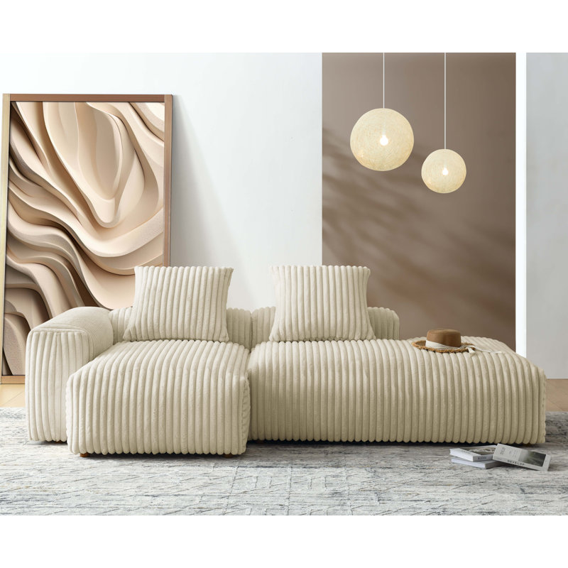 Canapé modulaire en velours côtelé Rostera