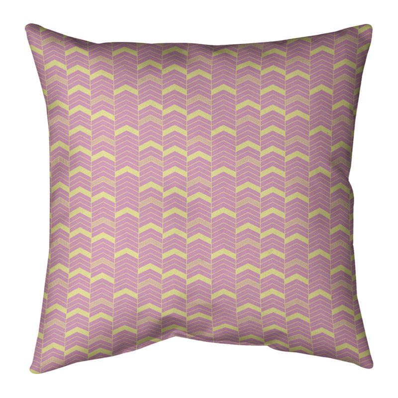 Housse de coussin Rhonda, 18 po x 18 po, Double rose / jaune, Sergé de coton
