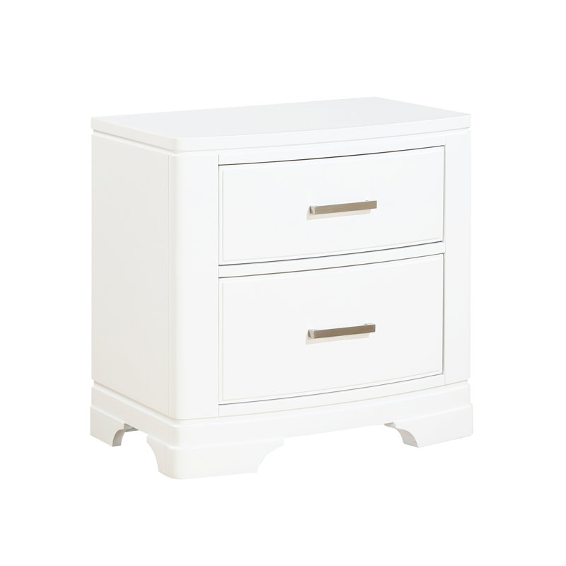 Table de chevet au design épuré avec deux tiroirs de rangement pour meubles de chambre à coucher de style transitionnel 1pc