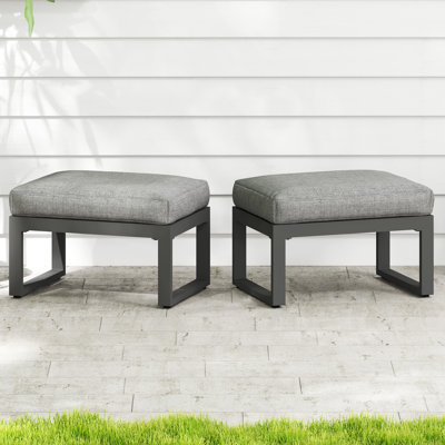 2 Pieces Outdoor Aluminum Ottoman