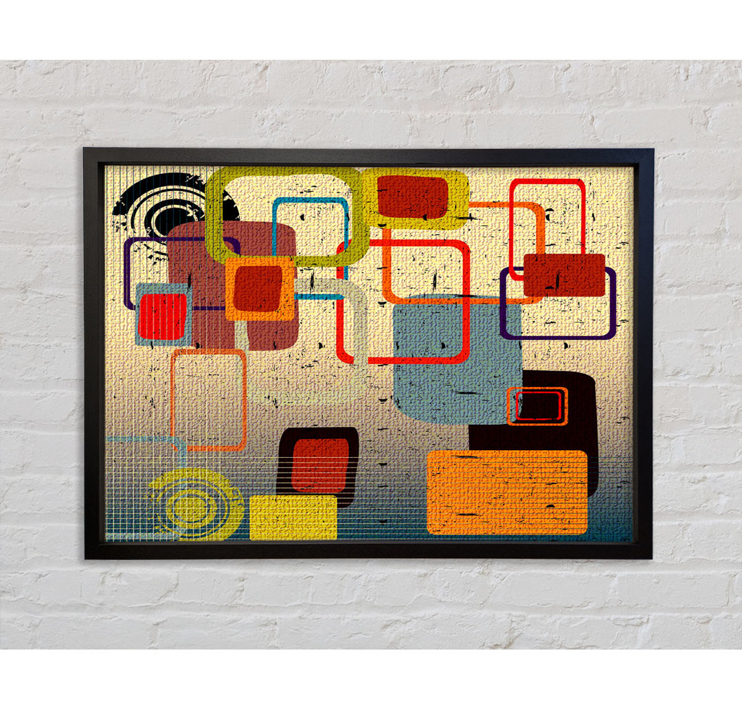 Retro Quadrate Gerahmter Druck Wandkunst