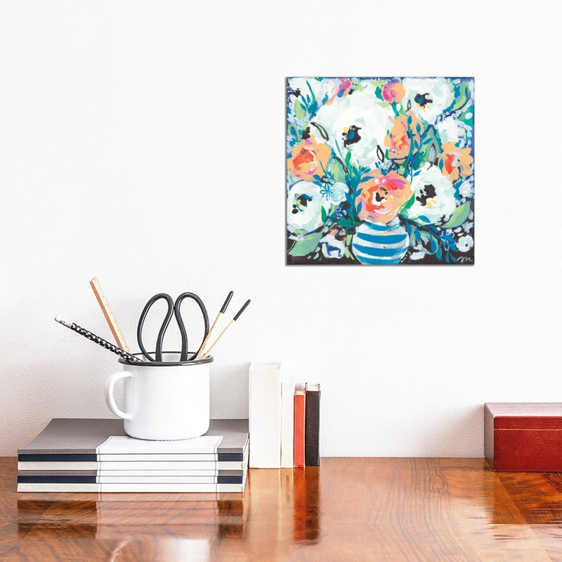 Fancy Florals I by Jessica Mingo - Wrapped Canvas Painting, 30.48 cm H x 30.48 cm W