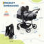 Poussette simple pliable côte à côte, poussette double légère avec sièges réversibles, inclinaison multi-positions, frein à une touche et porte-gobelet pour les nouveau-nés et les tout-petits-133493081
