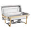 8 Qt Rectangle Chafing Dish Buffet Set Full-Size & Half-Size Pans Gold